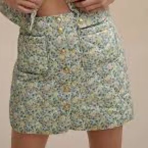 J Crew women 2 Limited-edition quilted button-front mini skirt in Liberty fabric